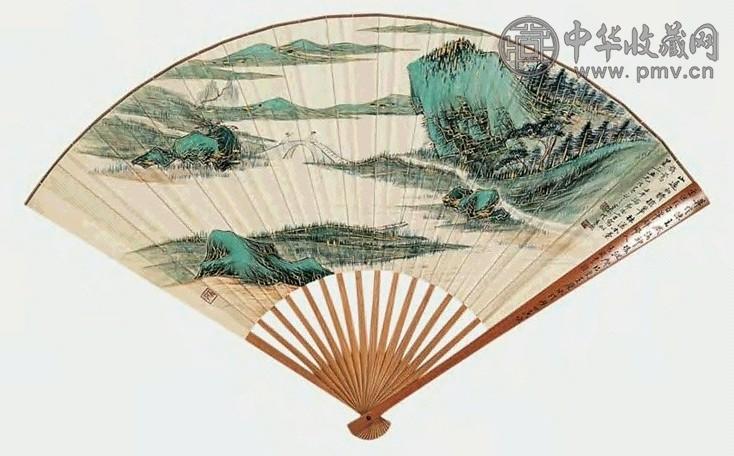 当代 慕凌飞 山远初晴 成扇