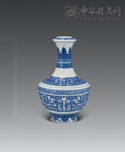 清 青花夔龙盖碗尊