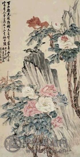 郑集宾 1920年作 富贵白头图 立轴 设色纸本