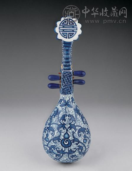 近代青花龙凤纹琵琶收藏资讯|艺术家|书画家|书画名人|书法家-中华收藏网