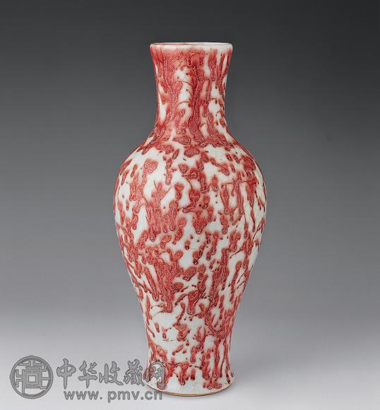 清 红彩斑点观音尊