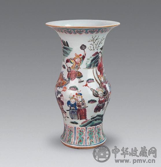 民国 粉彩人物纹花觚