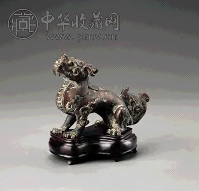 清 铜雕瑞兽摆件