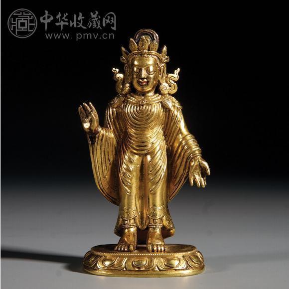 蒙古 十八/十九世纪 鎏金铜释迦牟尼像