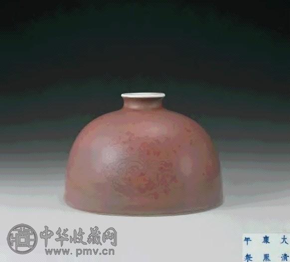 清康熙 豇豆红釉暗刻夔龙太白尊