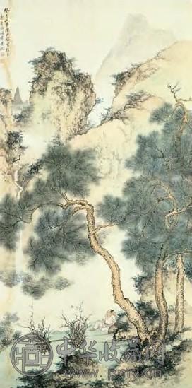 陈少梅 现代 松溪樵子 轴