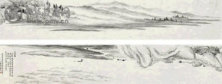 徐石雪 江帆图 手卷 水墨纸本