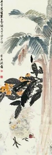 吴青霞 1938年作 花荫 立轴 设色纸本