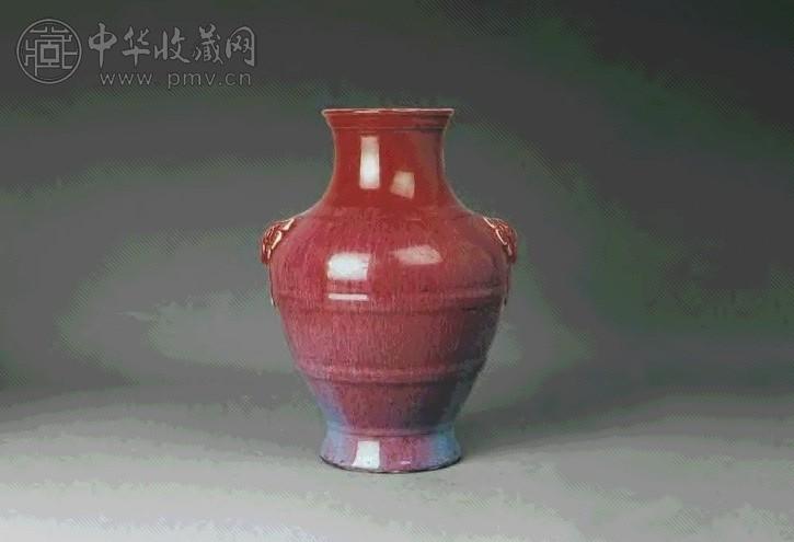清 窑变釉兽耳尊