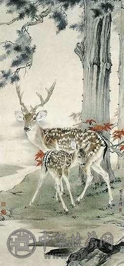 刘奎龄 百禄图 轴
