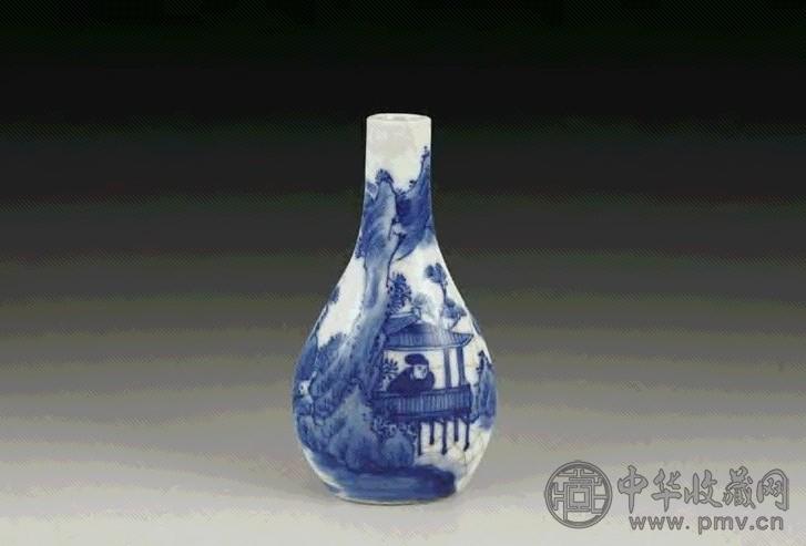 清 青花山水鼻烟壶