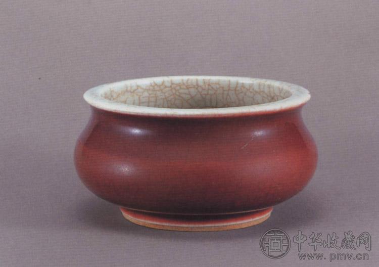 清康熙 郎窑红釉香炉