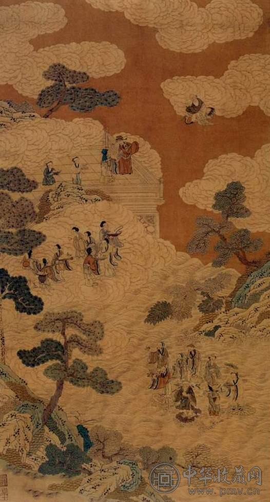 清中期 缂丝群仙祝寿 清中期 缂丝群仙祝寿