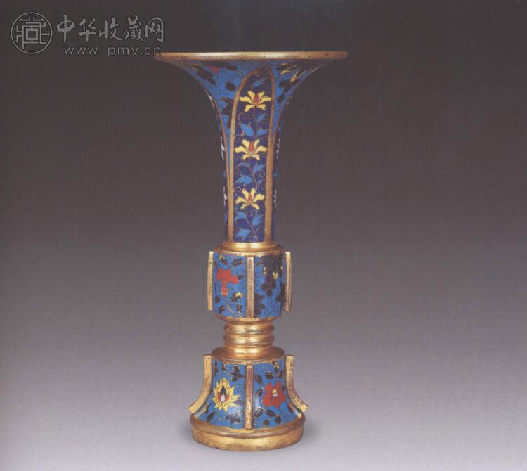 明宣德 掐丝珐琅花卉纹花觚 明宣德 掐丝珐琅花卉纹花觚