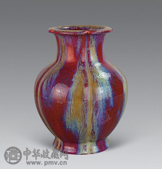 清 窑变釉石榴尊