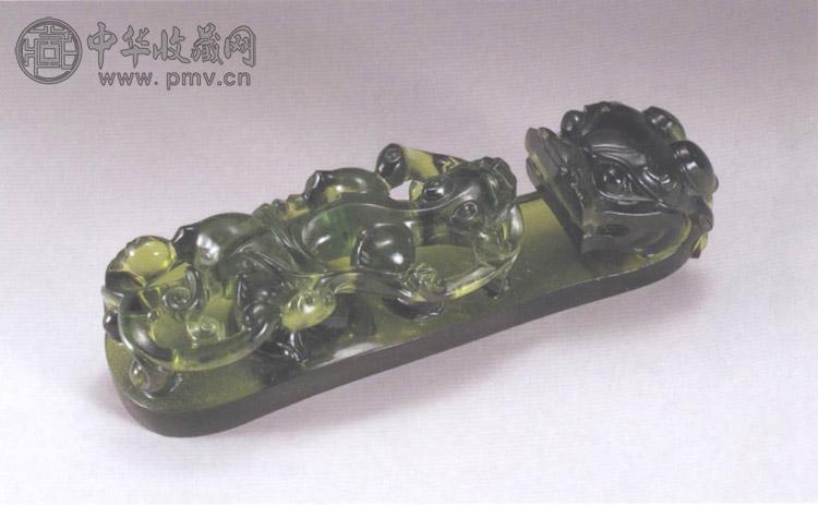 清 绿料龙带钩 清 绿料龙带钩