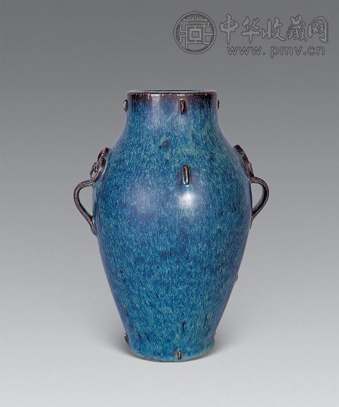 清 广窑花釉灵芝耳尊