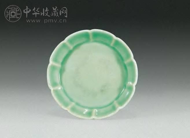 清康熙 青釉花口洗