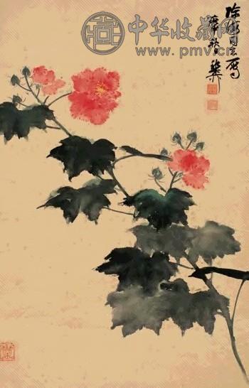 谢稚柳 芙蓉图 立轴 设色纸本