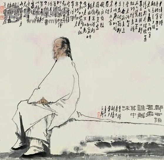 王子武(丙寅)1986年作 人物 镜心 设色纸本