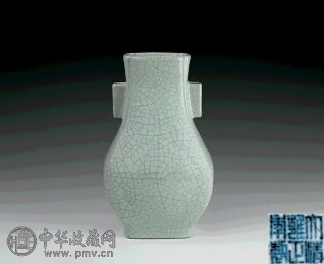 清乾隆 仿哥釉双耳尊