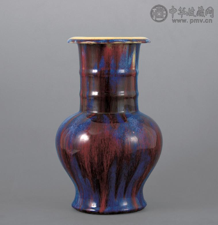 清乾隆 窑变弦纹尊