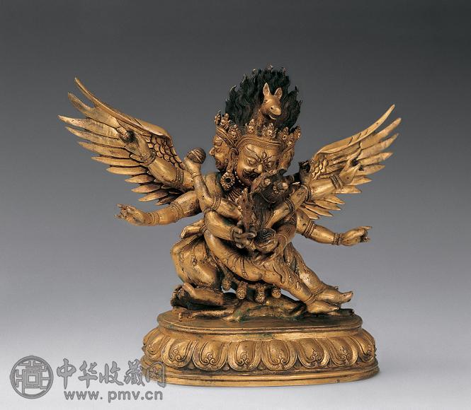 铜鎏金马头明王像