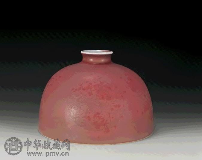 清康熙 豇豆红暗刻夔龙太白尊