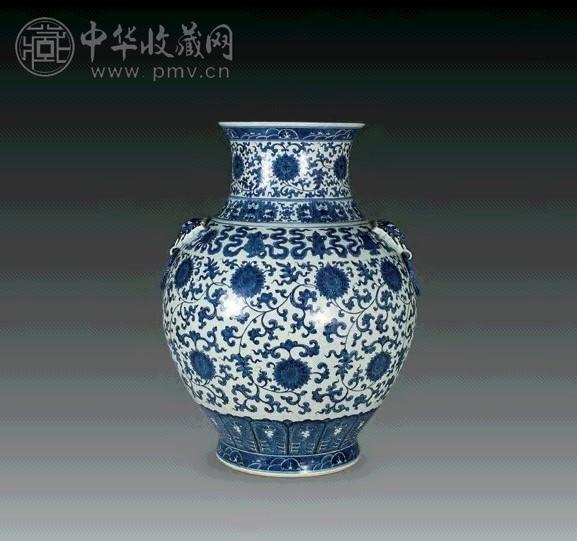清光绪青花缠枝莲托八吉祥纹铺首尊收藏资讯|艺术家|书画家|书画名人