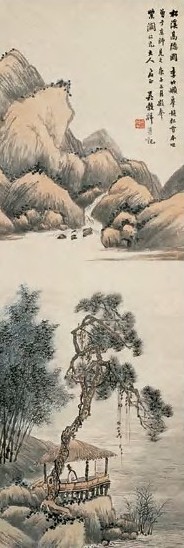 吴穀祥 1900年作 山水 轴