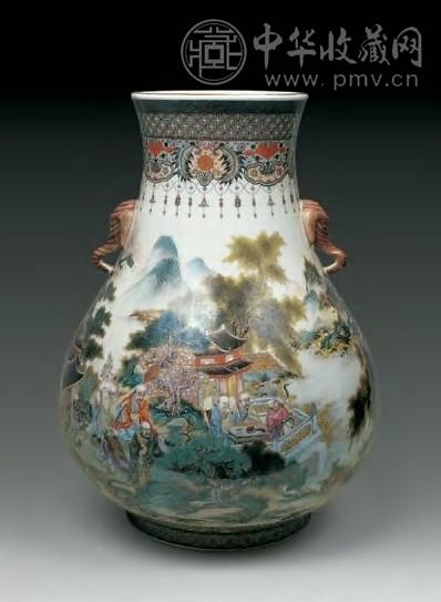 民国 粉彩十八罗汉象耳鹿头尊