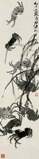 齐白石 1955年作 横行图 立轴 水墨纸本