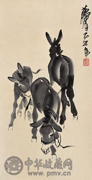 黄胄 驴 立轴 水墨纸本 收藏资讯|艺术家|书画家|书画名人|书法家-中华收藏网