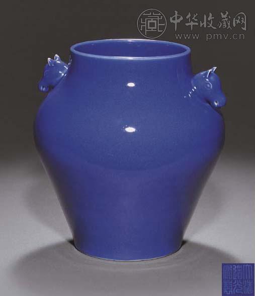 清道光 霁蓝釉犧耳尊