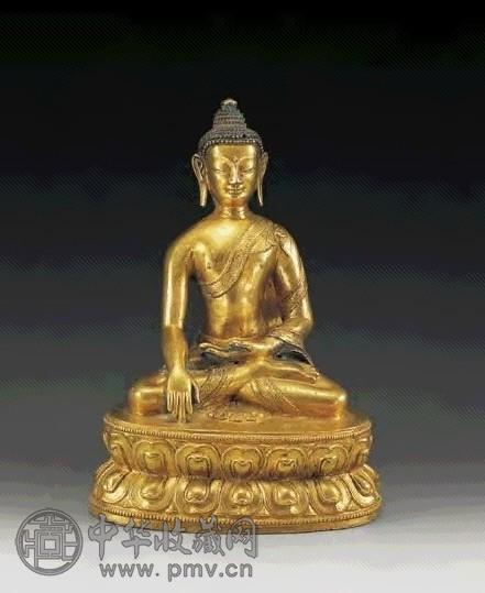 明 铜鎏金释迦牟尼佛像