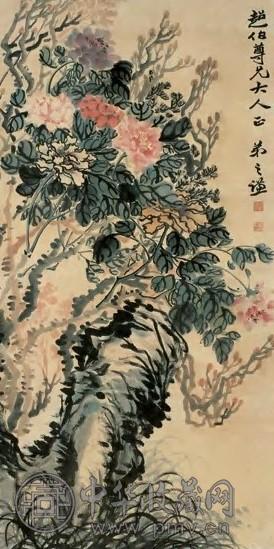 赵之谦 花卉 立轴