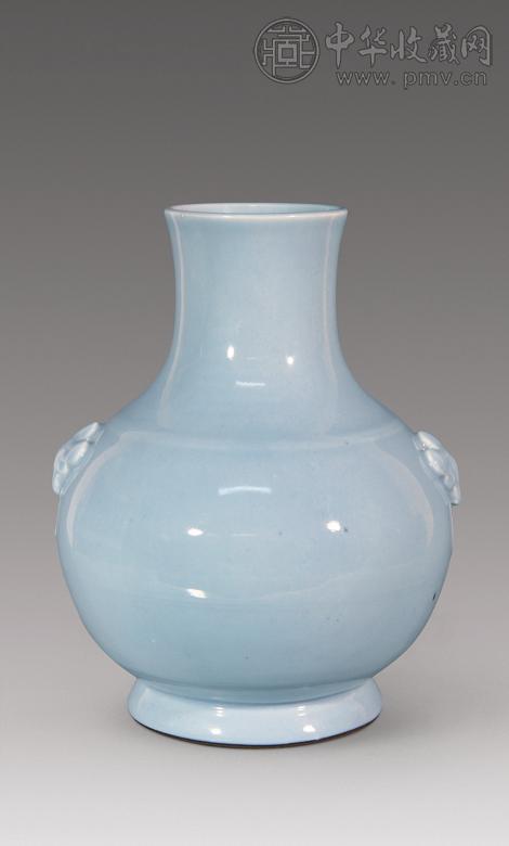 清光绪 天蓝釉铺首尊