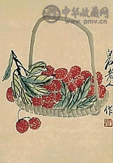齐白石 多利 镜框 纸本设色