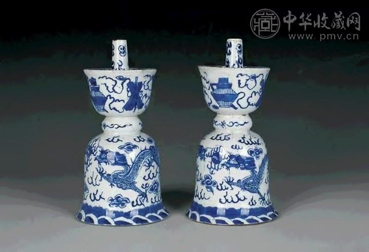 清 青花蜡台(1对)