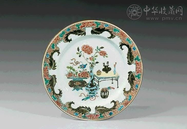 清乾隆 粉彩博古盘