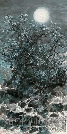 宋雨桂 2000年初 雪浪 镜框 设色纸本