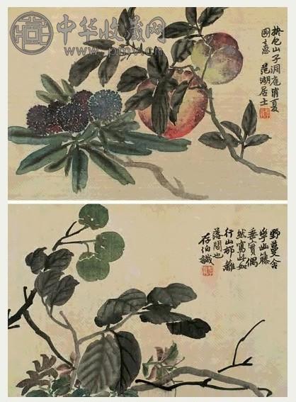 周闲 花卉册页 册页(7开) 设色绢本