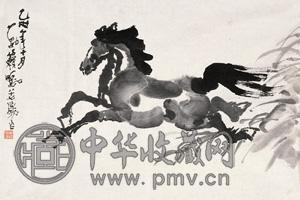 万籁鸣 奔马 镜心