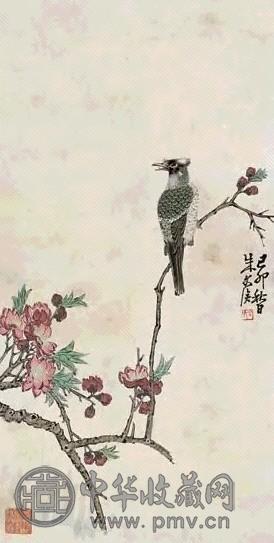 朱文侯 花鸟 立轴 设色纸本