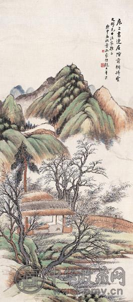 叶振家 庚申(1920年)作 山水 镜心 设色纸本