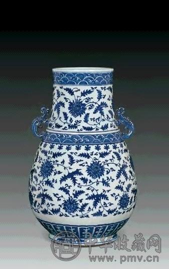 清中期 粉青双蒲耳尊