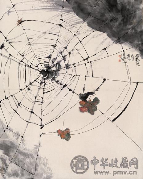 程十发 1982年作 暮秋之思 镜心 设色纸本