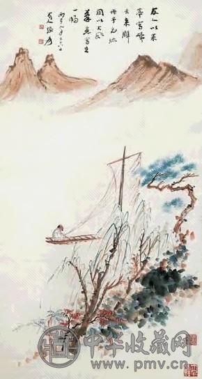 近现代 张大千 归帆图 轴