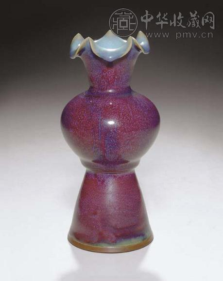 金/元 钧窑玫瑰紫釉瓣口尊