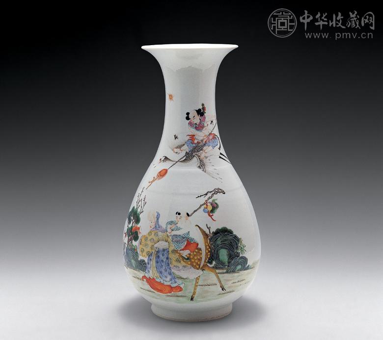 民国 粉彩琵琶尊